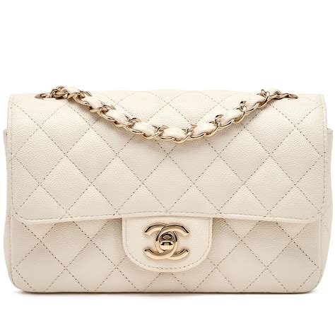 chanel caviar quilted mini rectangular|CHANEL Caviar Quilted Mini Rectangular Flap White.